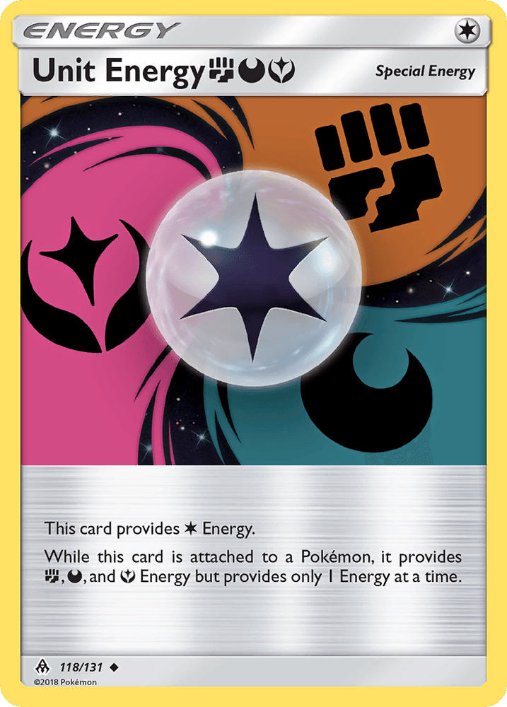 Unit Energy (118/131) (Fighting, Darkness, Fairy) [Sun & Moon: Forbidden Light] (Online Only)