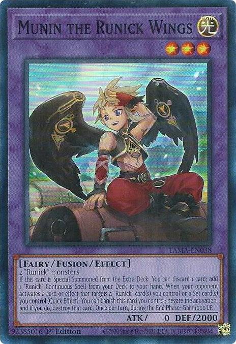 Munin the Runick Wings [TAMA-EN038] Super Rare (ONLINE ORDER ONLY)