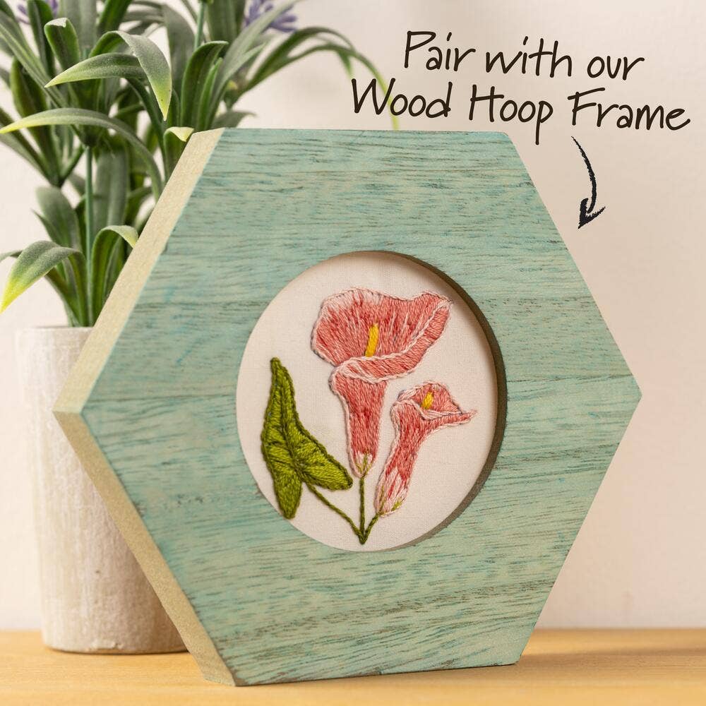 Bucilla Delicate Lily Stamped Embroidery Kit – 3" Floral Embroidery Hoop (ONLINE ORDER ONLY)