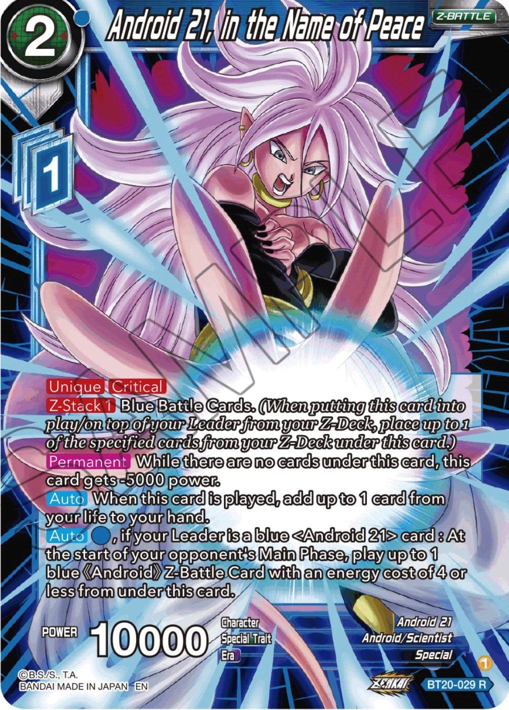 Android 21, in the Name of Peace (BT20-029) [Power Absorbed] (ONLINE ORDER ONLY)