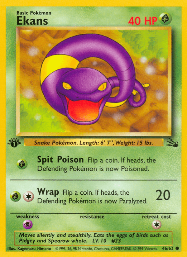 Ekans (46/62) [Fossil 1st Edition] (Online Only)
