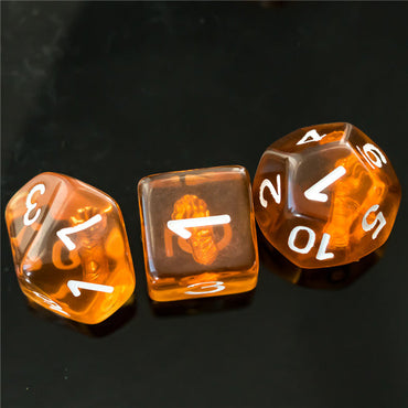 Monk (Fist) Clear Golden Dice w/ Golden Fist 7-Dice Set Rpg (Online Only)