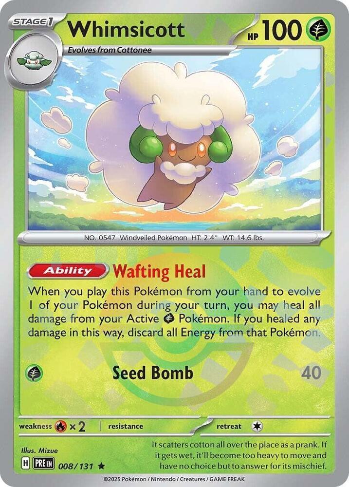 Whimsicott (008/131) (Poke Ball Pattern) [Scarlet & Violet: Prismatic Evolutions] (Online Only)