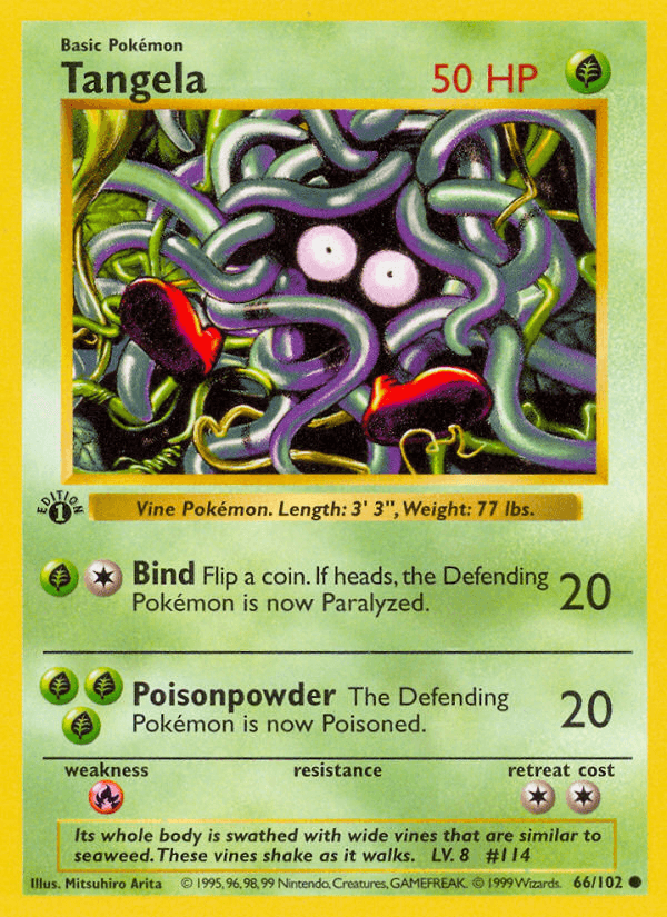 Tangela (66/102) (Shadowless) [Base Set 1st Edition] (Online Only)