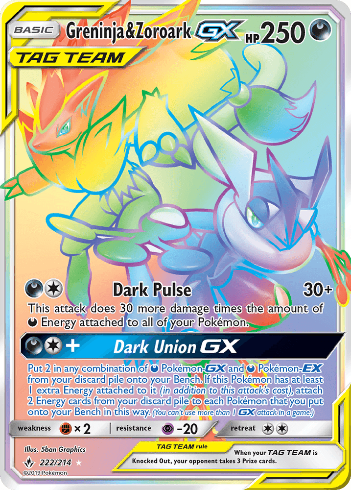 Greninja & Zoroark GX (222/214) [Sun & Moon: Unbroken Bonds] (Online Only)