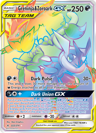 Greninja & Zoroark GX (222/214) [Sun & Moon: Unbroken Bonds] (Online Only)