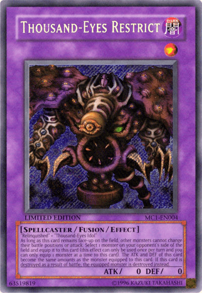 Thousand-Eyes Restrict [MC1-EN004] Secret Rare (ONLINE ORDER ONLY)