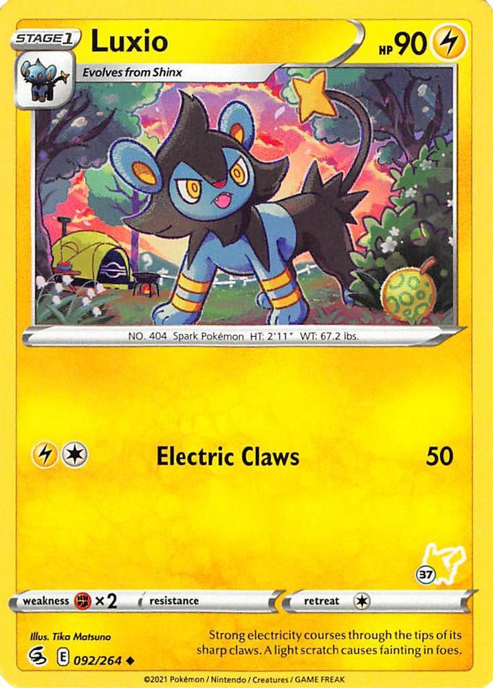 Luxio (092/264) (Pikachu Stamp #37) [Battle Academy 2022] (Online Only)