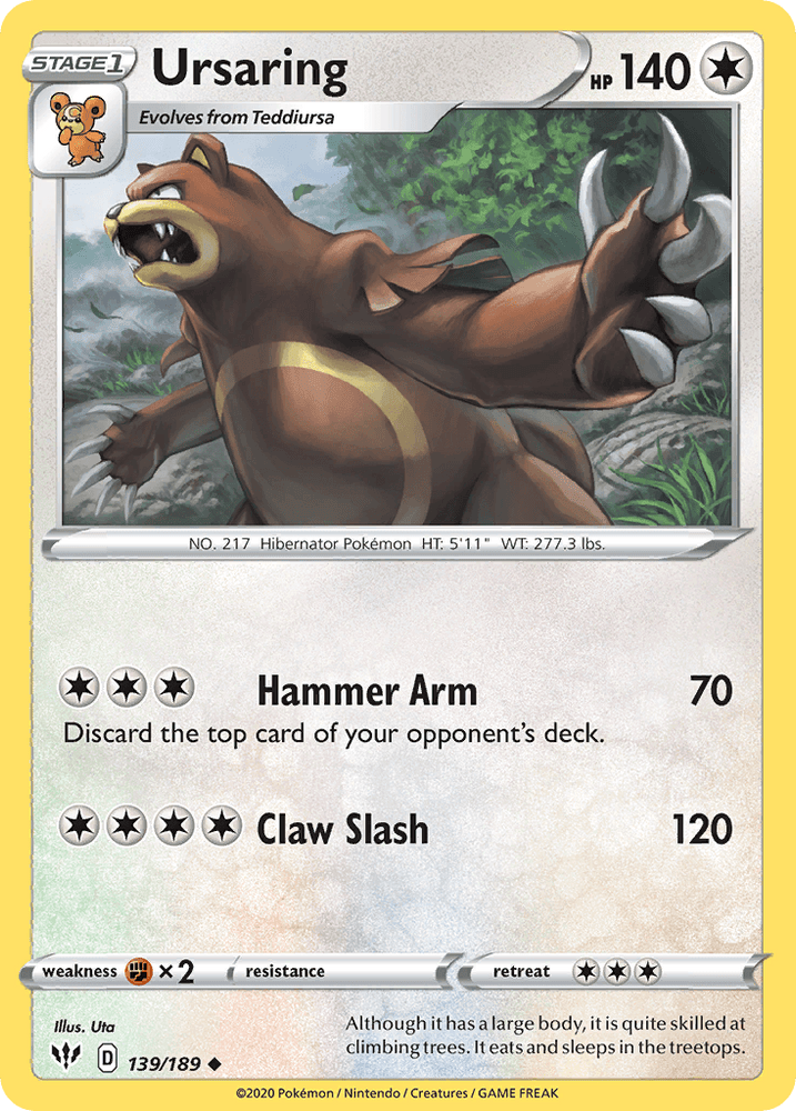 Ursaring (139/189) [Sword & Shield: Darkness Ablaze] (Online Only)