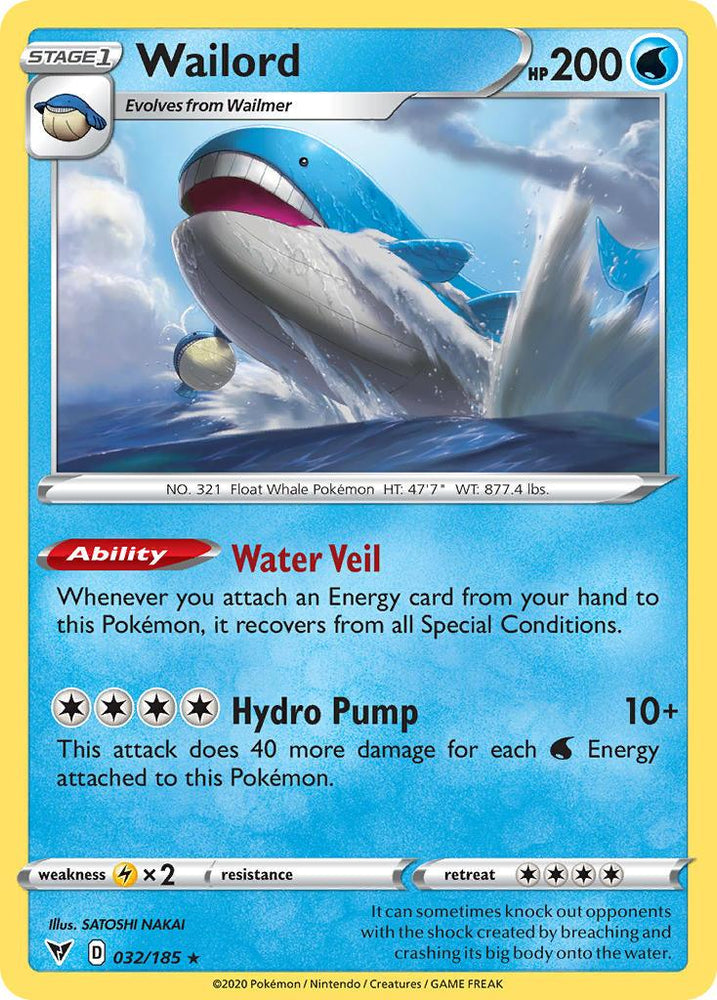 Wailord (032/185) [Sword & Shield: Vivid Voltage] (Online Only)