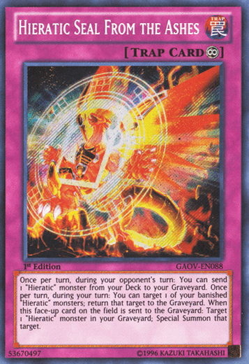 Hieratic Seal From the Ashes [GAOV-EN088] Secret Rare (ONLINE ORDER ONLY)