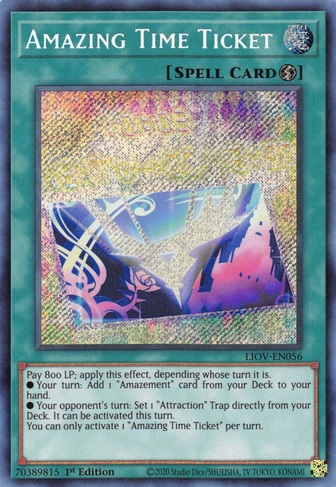 Amazing Time Ticket [LIOV-EN056] Secret Rare (ONLINE ORDER ONLY)