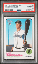 2022 TOPPS HERITAGE JULIO RODRIGUEZ  #700 - PSA 10 ROOKIE CARD (Online Order Only)