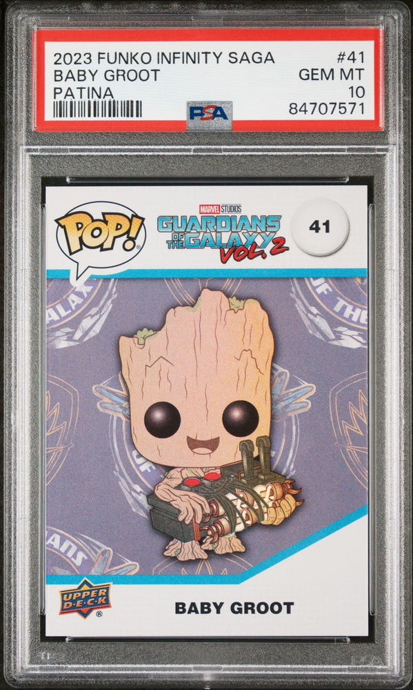2023 UPPER DECK FUNKO POP MARVEL  BABY GROOT PATINA #41  PSA 10 (Online Order Only)