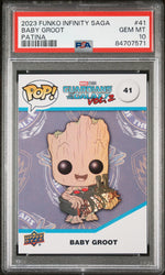 2023 UPPER DECK FUNKO POP MARVEL  BABY GROOT PATINA #41  PSA 10 (Online Order Only)