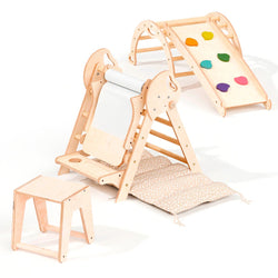 4in1 Montessori Climbing Set: Pikler Triangle, Arch, Slide Board, and Cushion for Toddlers (1–3 Years) (ONLINE ORDER ONLY)