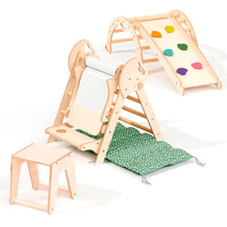 4in1 Montessori Climbing Set: Pikler Triangle, Arch, Slide Board, and Cushion for Toddlers (1–3 Years) (ONLINE ORDER ONLY)