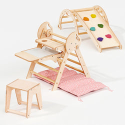 4in1 Montessori Climbing Set: Pikler Triangle, Arch, Slide Board, and Cushion for Toddlers (1–3 Years) (ONLINE ORDER ONLY)