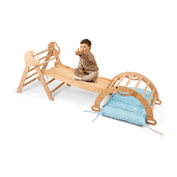 4in1 Montessori Climbing Set: Pikler Triangle, Arch, Slide Board, and Cushion for Toddlers (1–3 Years) (ONLINE ORDER ONLY)