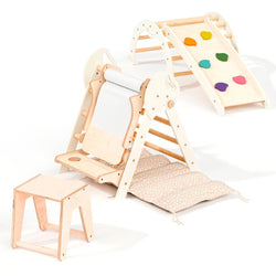 4in1 Montessori Climbing Set: Pikler Triangle, Arch, Slide Board, and Cushion for Toddlers (1–3 Years) (ONLINE ORDER ONLY)