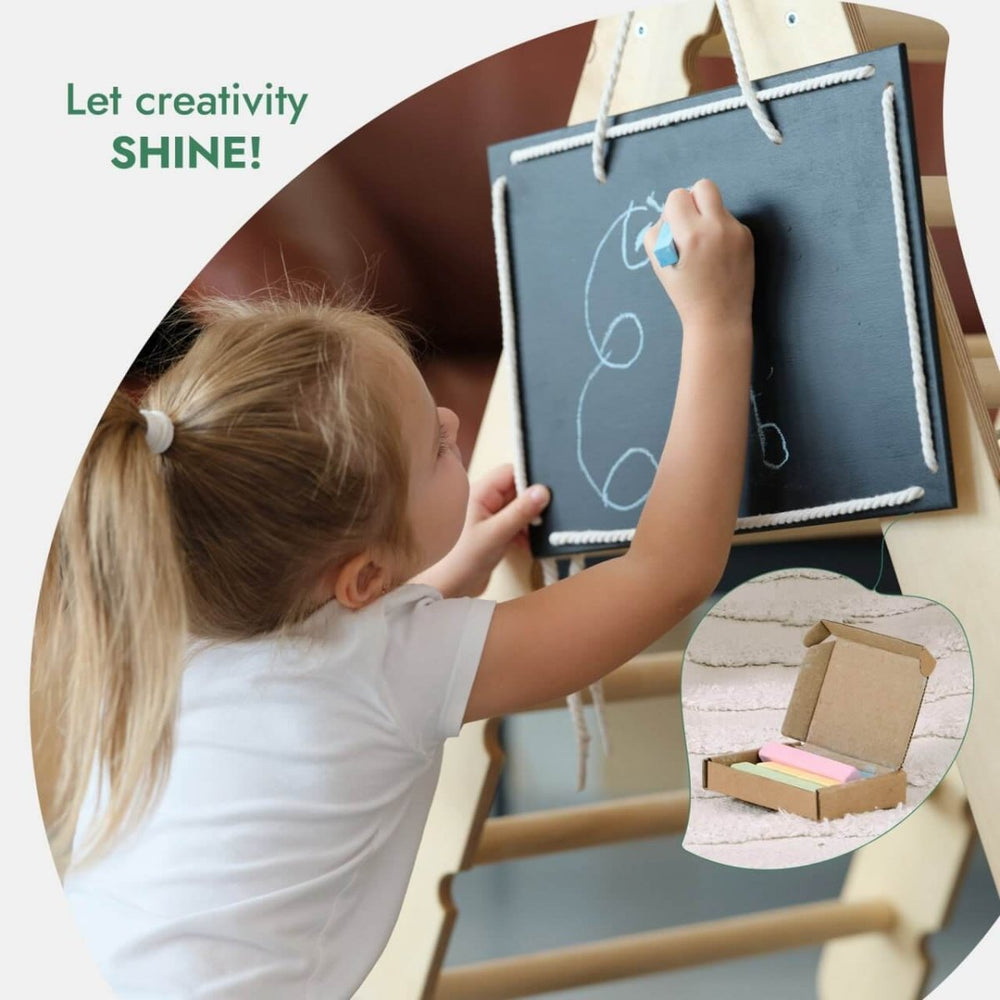 4in1 Montessori Climbing Set: Triangle Ladder + Arch/Rocker + Slide Board/Ramp + Climbing Net – Beige (ONLINE ORDER ONLY)