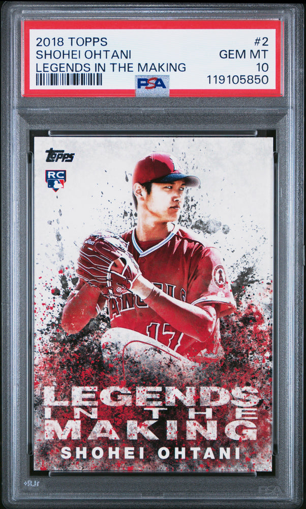 Graded 2018 Topps Update Shohei Ohtani #2 Legends In The Making Rookie RC Baseball Card PSA 10 Gem Mint (ONLINE ORDER ONLY)