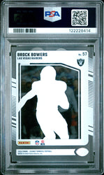 Graded 2024 Panini Clearly Donruss Brock Bowers #57 Rookie RC Football Card PSA 8 Near Mint (ONLINE ORDER ONLY)