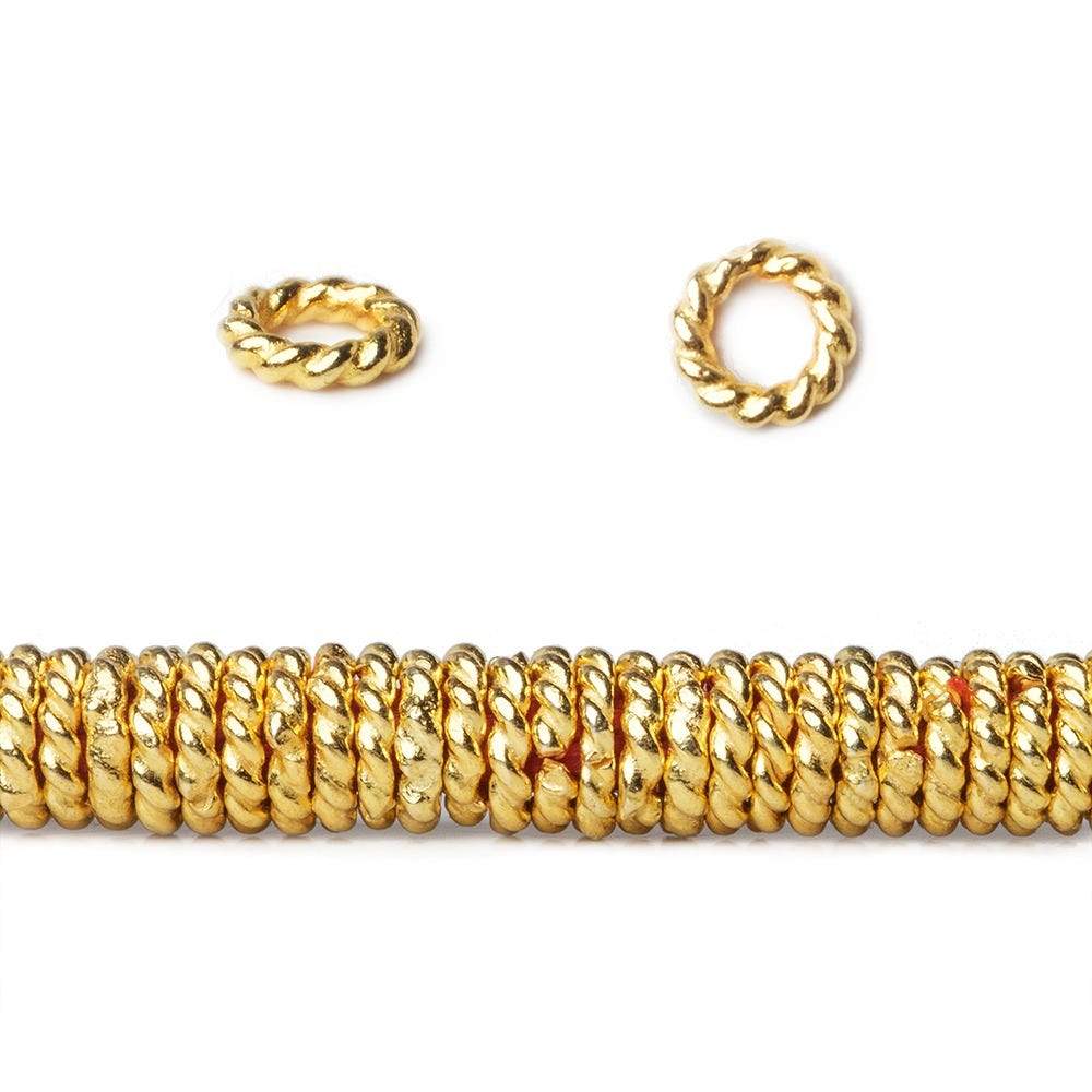 4mm 22kt Gold Plated Copper Twisted Jump ring 8 inch 174 pieces (ONLINE ORDER ONLY)