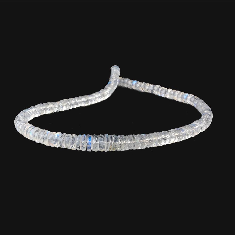4mm - 5mm Rainbow Moonstone Faceted Rondelles 10 inch 119 beads AAA (ONLINE ORDER ONLY)
