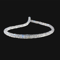 4mm - 5mm Rainbow Moonstone Faceted Rondelles 10 inch 119 beads AAA (ONLINE ORDER ONLY)