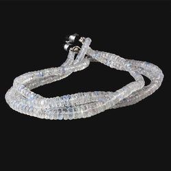 4mm - 5mm Rainbow Moonstone Faceted Rondelles 10 inch 119 beads AAA (ONLINE ORDER ONLY)