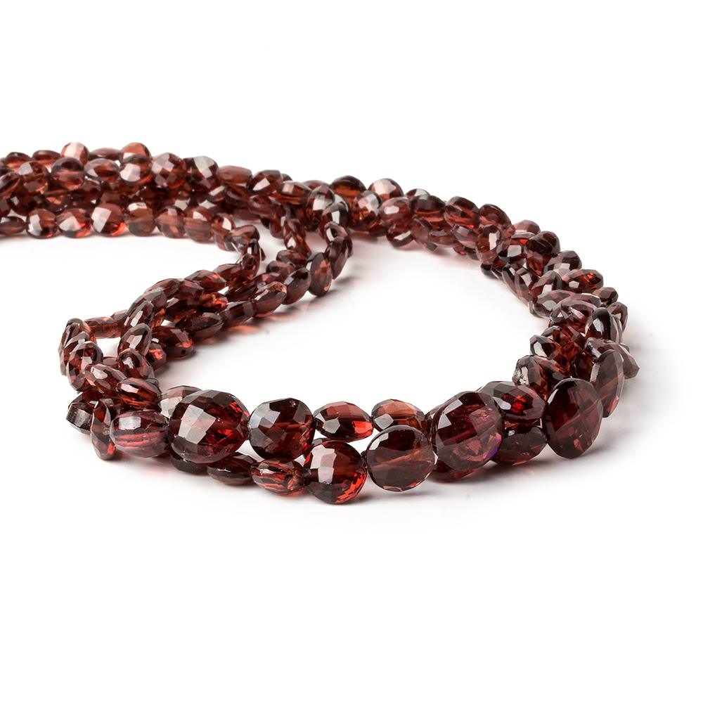4mm - 8mm Mozambique Garnet faceted coins 16 inches 79 beads AAA (ONLINE ORDER ONLY)
