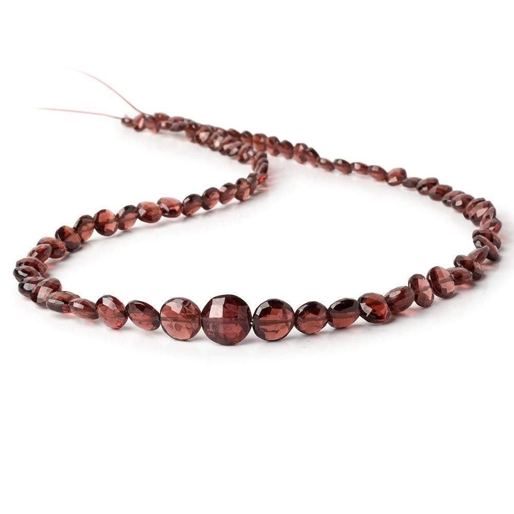 4mm - 8mm Mozambique Garnet faceted coins 16 inches 79 beads AAA (ONLINE ORDER ONLY)