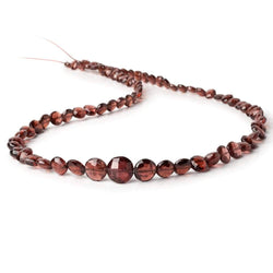 4mm - 8mm Mozambique Garnet faceted coins 16 inches 79 beads AAA (ONLINE ORDER ONLY)
