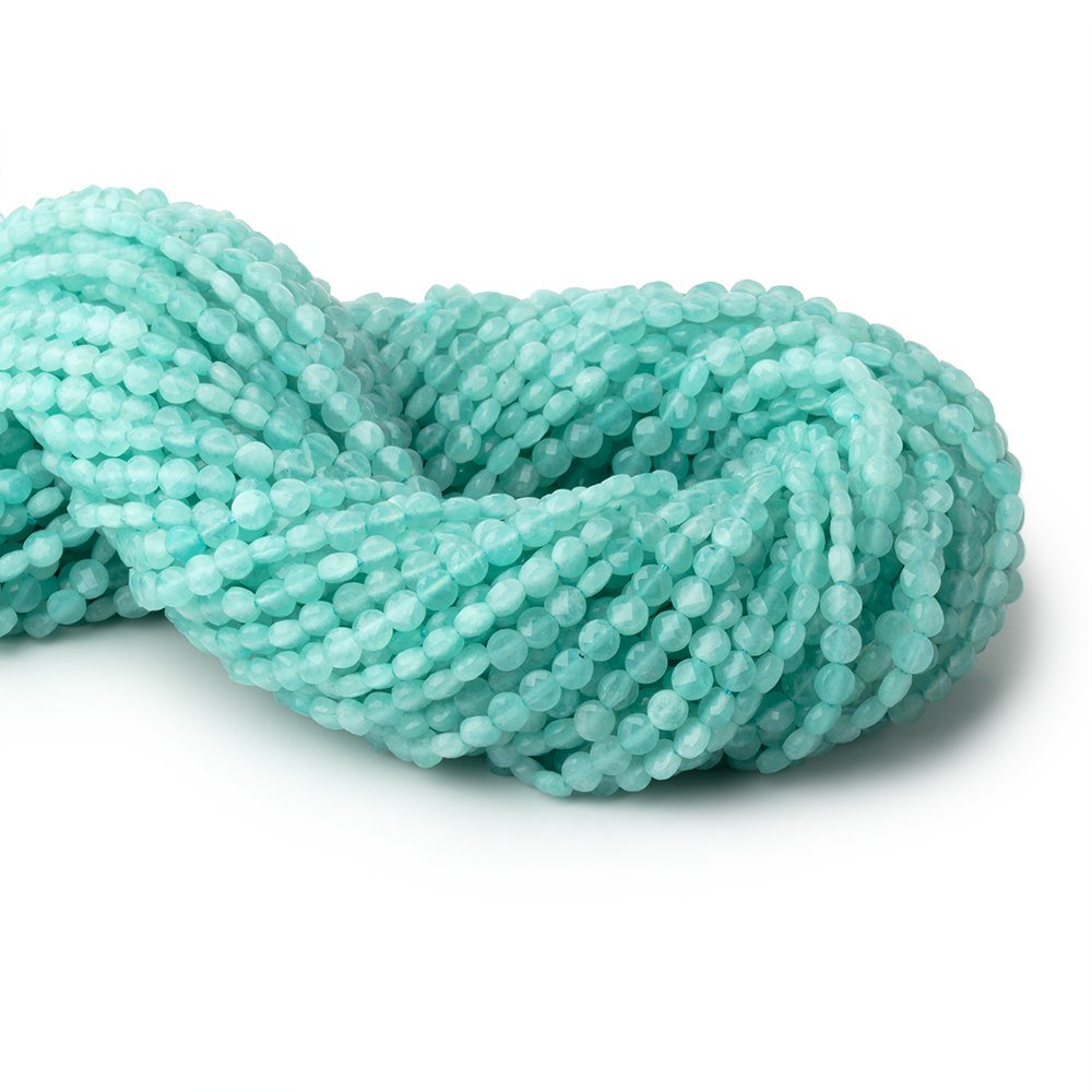 4mm Amazonite Checkerboard Faceted Calibrated Coins 12.25 inch 82 Beads (ONLINE ORDER ONLY)