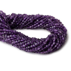 4mm Amethyst checkerboard calibrated faceted coins 12.5 inch 85 beads AAA (ONLINE ORDER ONLY)