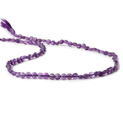 4mm Amethyst checkerboard calibrated faceted coins 12.5 inch 85 beads AAA (ONLINE ORDER ONLY)