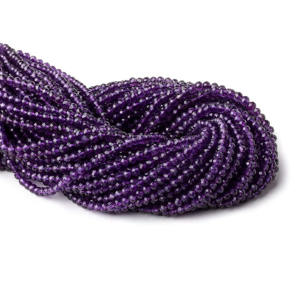 4mm Amethyst Micro Faceted Rondelle Beads 12.5 inch 98 pieces AAA (ONLINE ORDER ONLY)
