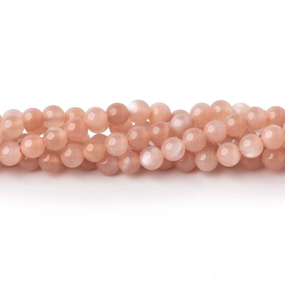 4mm Angel Skin Moonstone Plain Rounds 15.5 inch 95 beads AA (ONLINE ORDER ONLY)