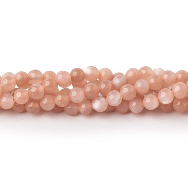 4mm Angel Skin Moonstone Plain Rounds 15.5 inch 95 beads AA (ONLINE ORDER ONLY)