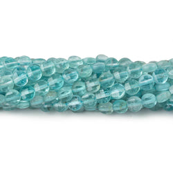 4mm Apatite checkerboard calibrated faceted coins 12.5 inch 82 beads AAA (ONLINE ORDER ONLY)