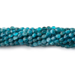 4mm Apatite Checkerboard Faceted Calibrated Coin Beads 12.25 inch 85 pieces (ONLINE ORDER ONLY)