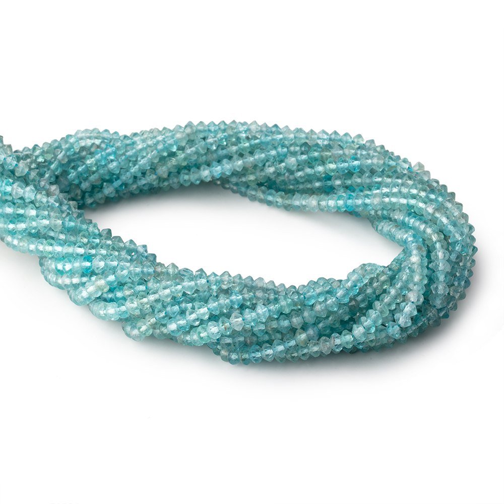 4mm Apatite Micro Faceted Disc Rondelle Beads 15.25 inch 140 pieces (ONLINE ORDER ONLY)