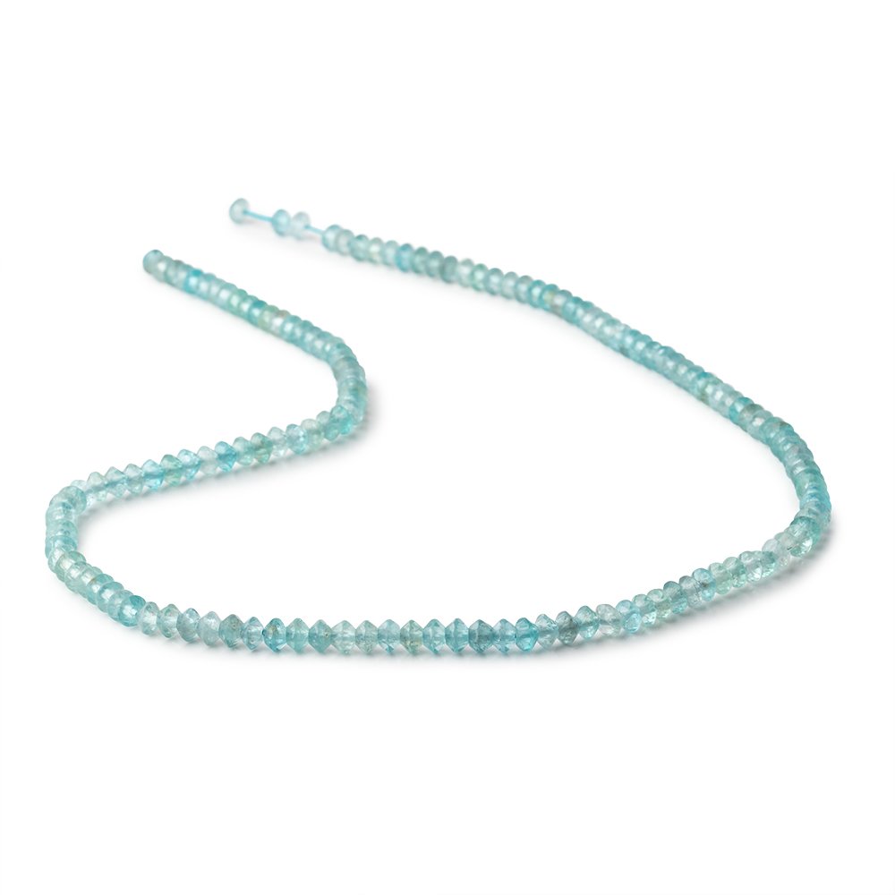 4mm Apatite Micro Faceted Disc Rondelle Beads 15.25 inch 140 pieces (ONLINE ORDER ONLY)