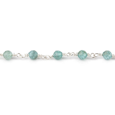 4mm Apatite Micro Faceted Rounds on Silver Plated Chain (ONLINE ORDER ONLY)