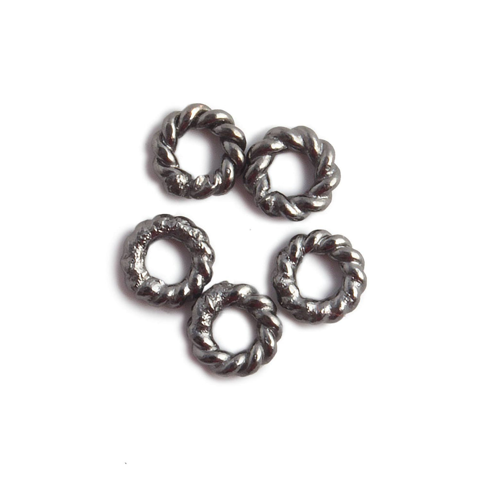 4mm Black Gold plated Twisted Jump Ring Strand 8 inch 163 pieces (ONLINE ORDER ONLY)