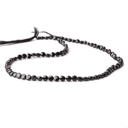4mm Black Spinel checkerboard calibrated faceted coins 12.5 inch 85 beads AAA (ONLINE ORDER ONLY)