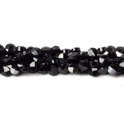 4mm Black Spinel faceted coin beads 14 inch 94 beads (ONLINE ORDER ONLY)