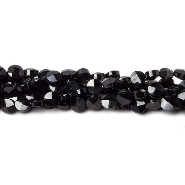 4mm Black Spinel faceted coin beads 14 inch 94 beads (ONLINE ORDER ONLY)