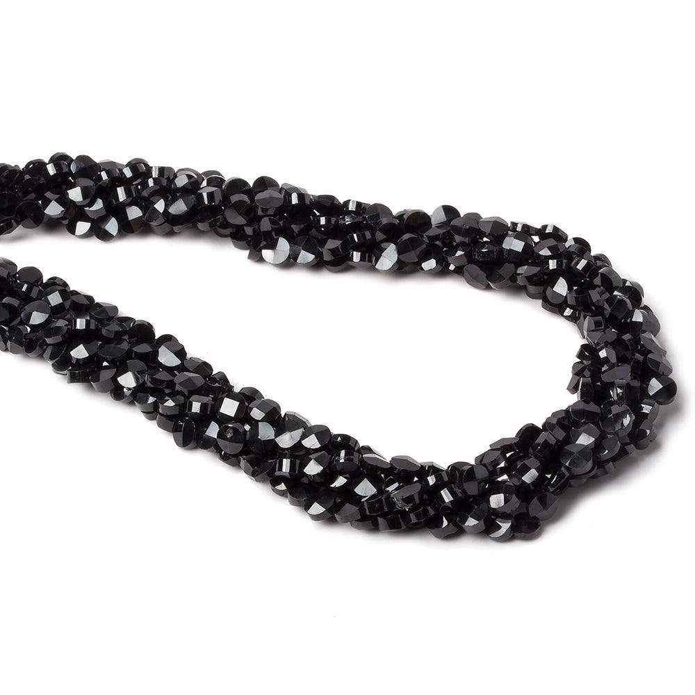 4mm Black Spinel faceted coin beads 14 inch 94 beads (ONLINE ORDER ONLY)